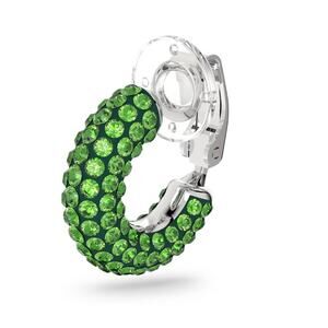 Swarovski Tigris ear cuff Single, Green, Rhodium plated